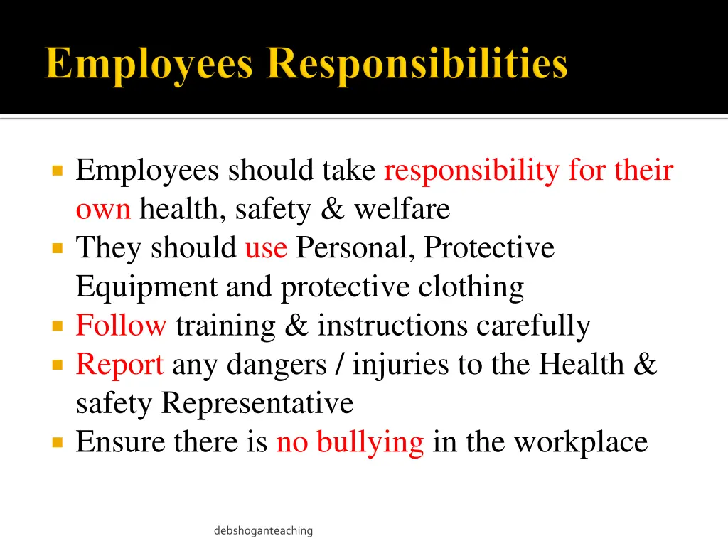 employees should take responsibility for their