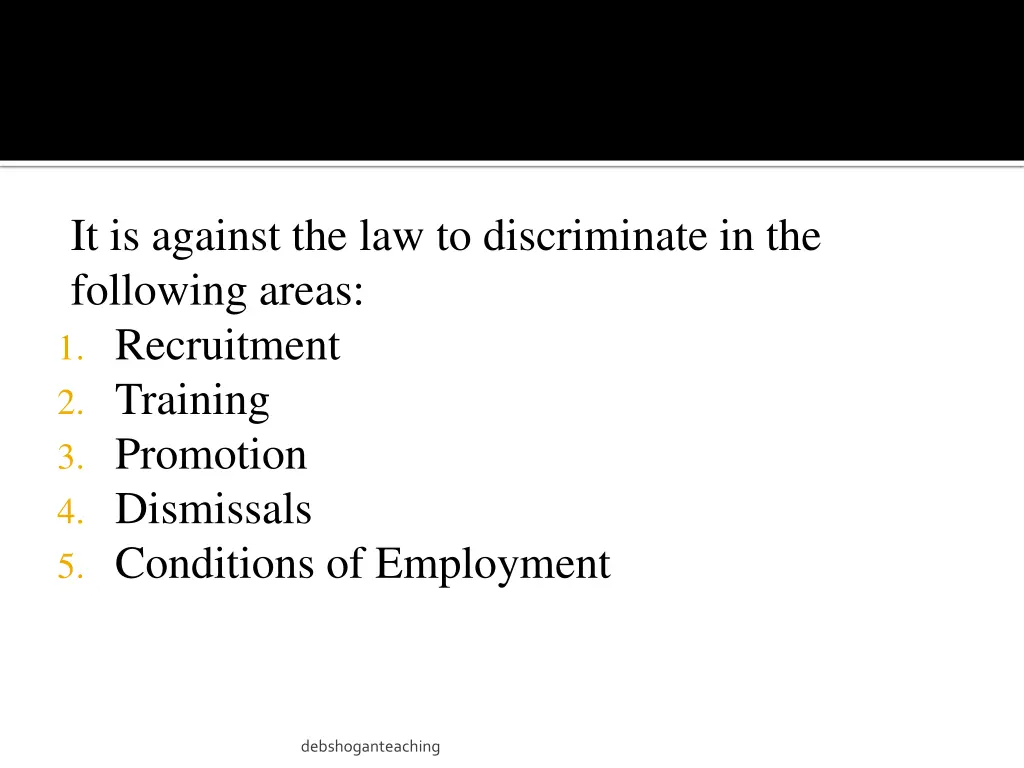 it is against the law to discriminate