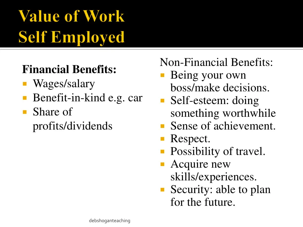 non financial benefits being your own boss make