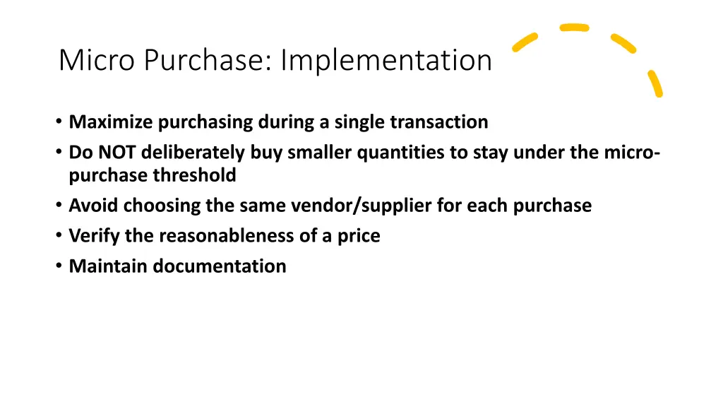 micro purchase implementation