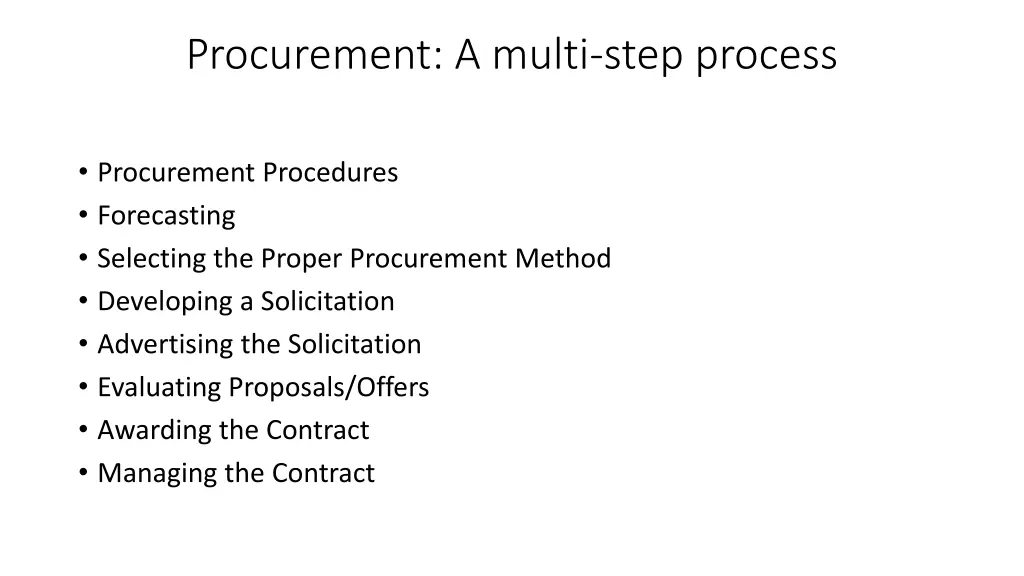 procurement a multi step process