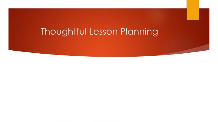 thoughtful lesson planning