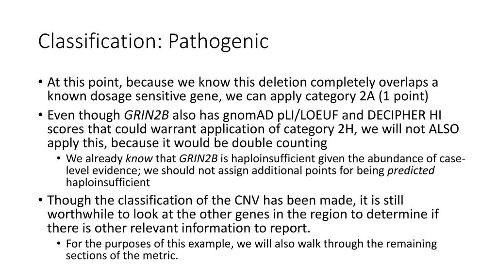 classification pathogenic