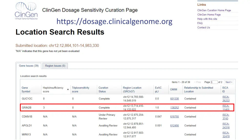 https dosage clinicalgenome org