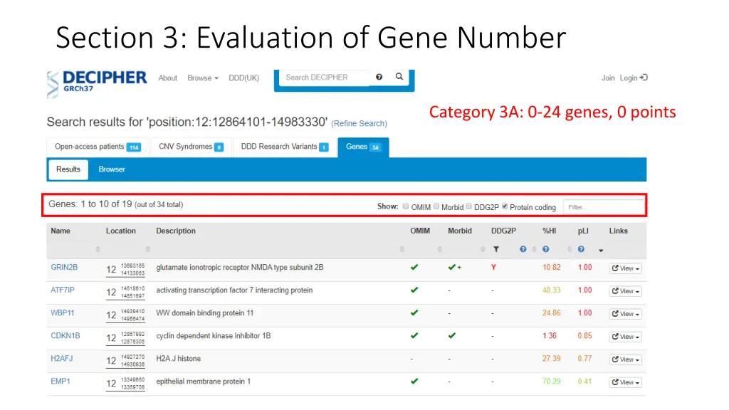 section 3 evaluation of gene number