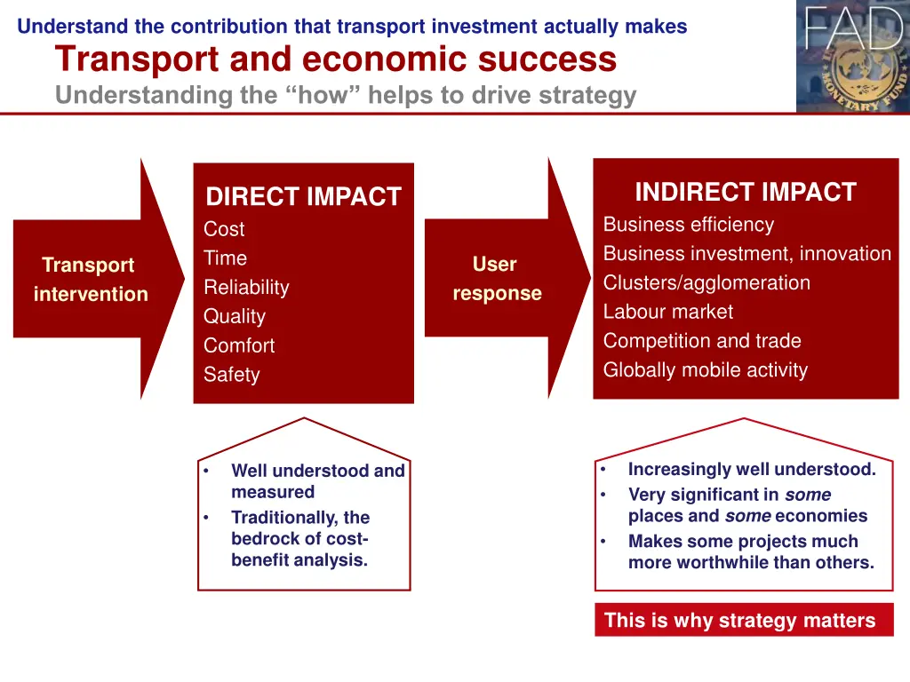 understand the contribution that transport