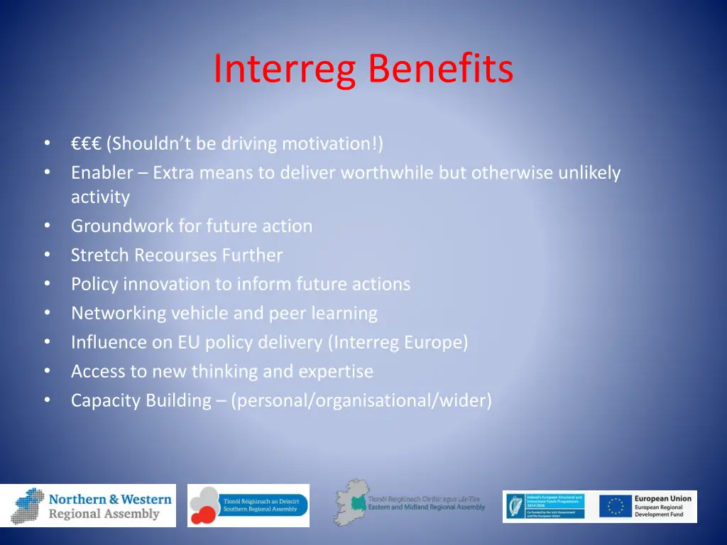 interreg benefits