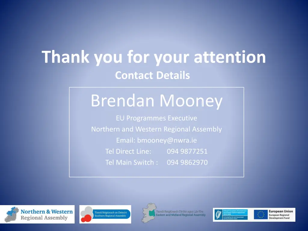 thank you for your attention contact details