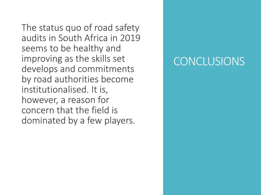 the status quo of road safety audits in south