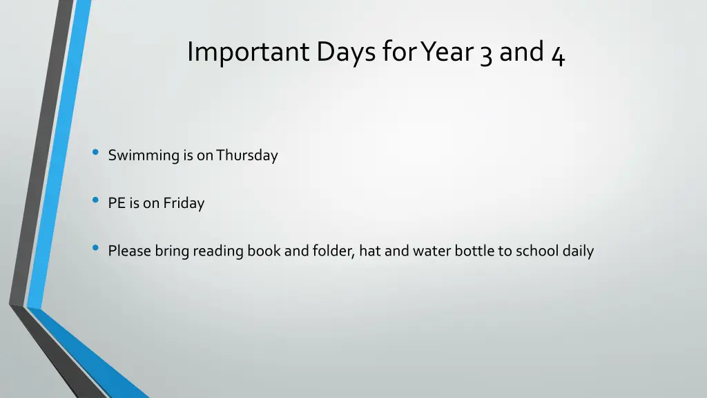 important days for year 3 and 4