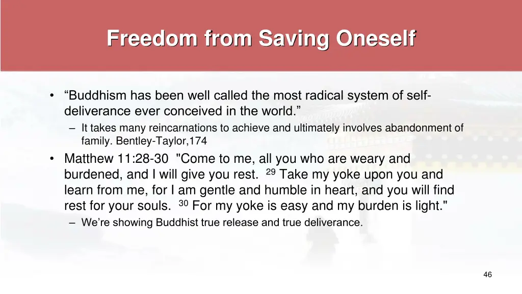 freedom from saving oneself