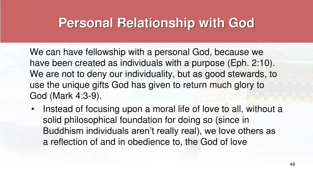 personal relationship with god