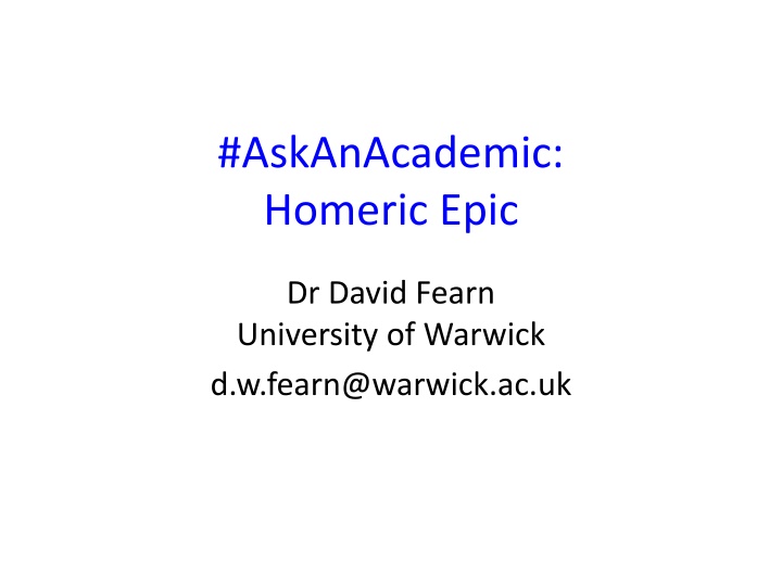 askanacademic homeric epic