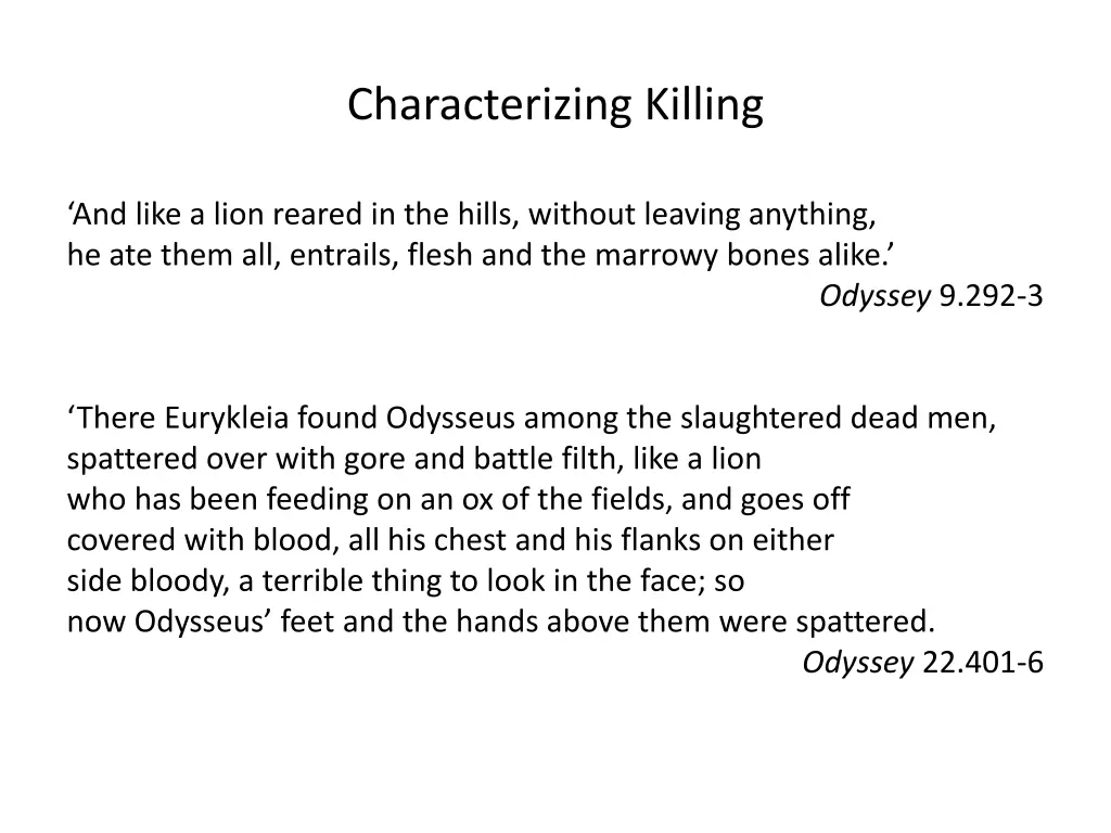 characterizing killing