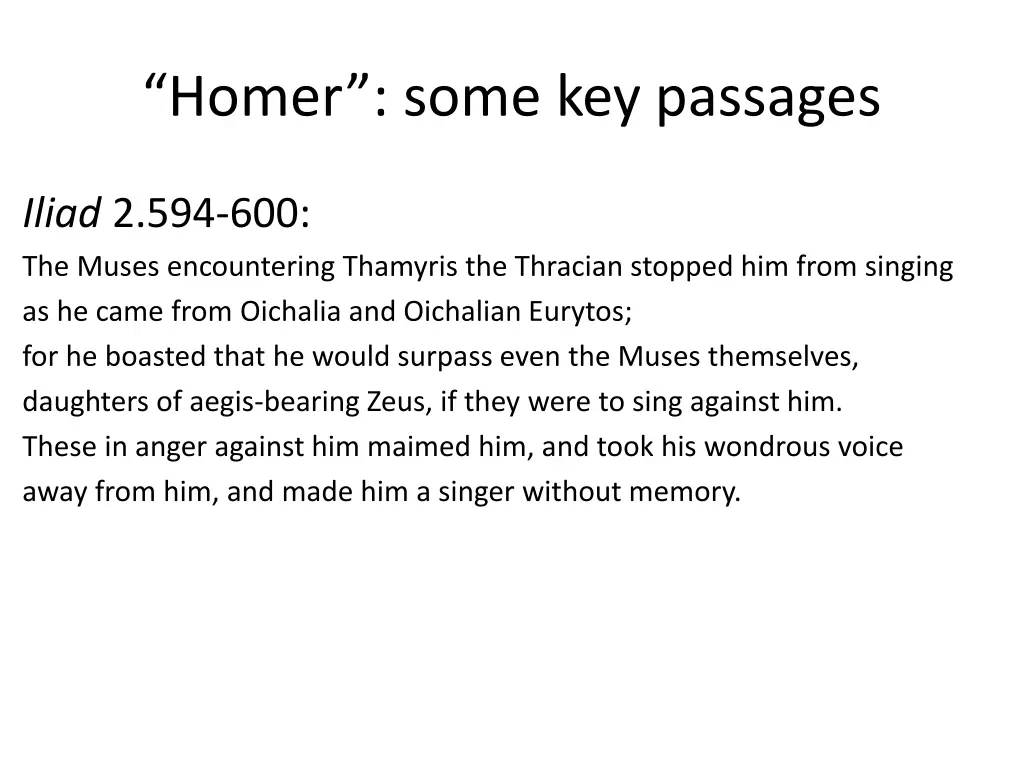 homer some key passages