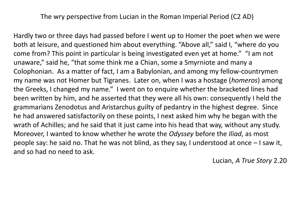 the wry perspective from lucian in the roman