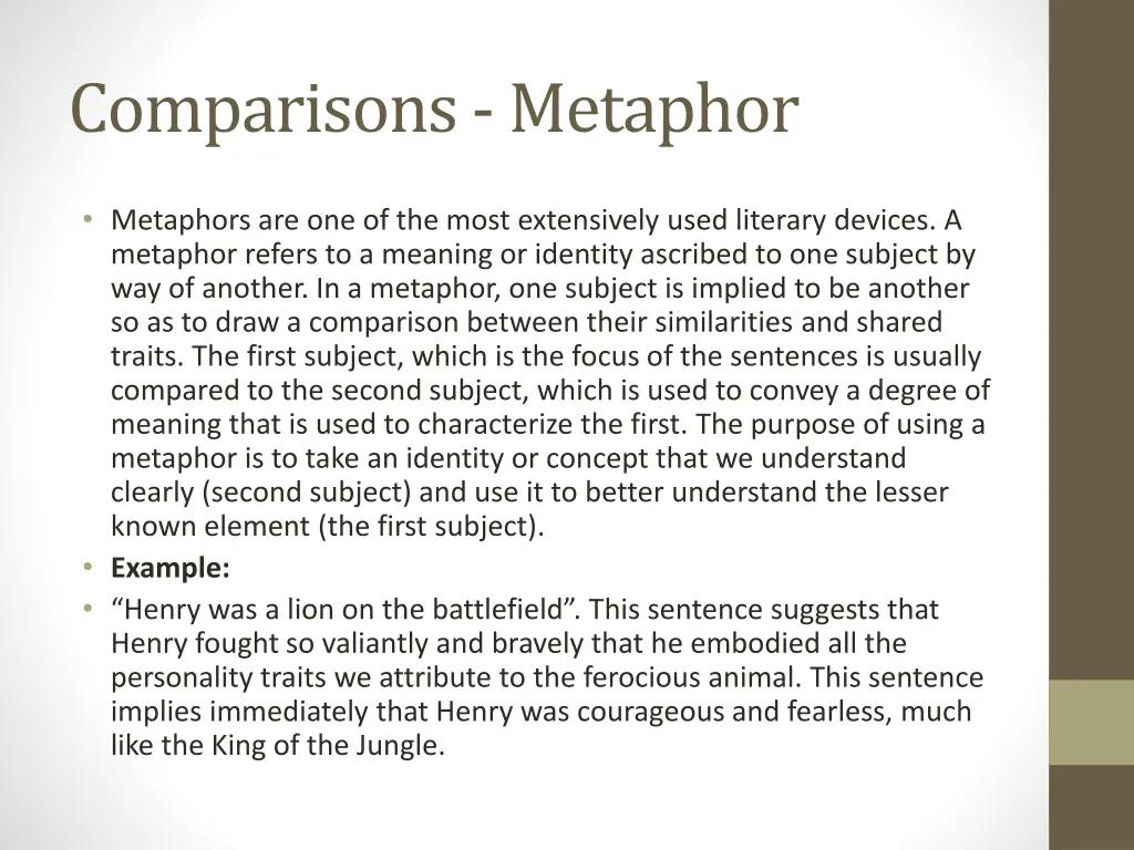 comparisons metaphor