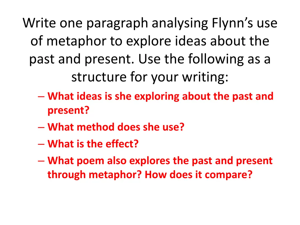 write one paragraph analysing flynn