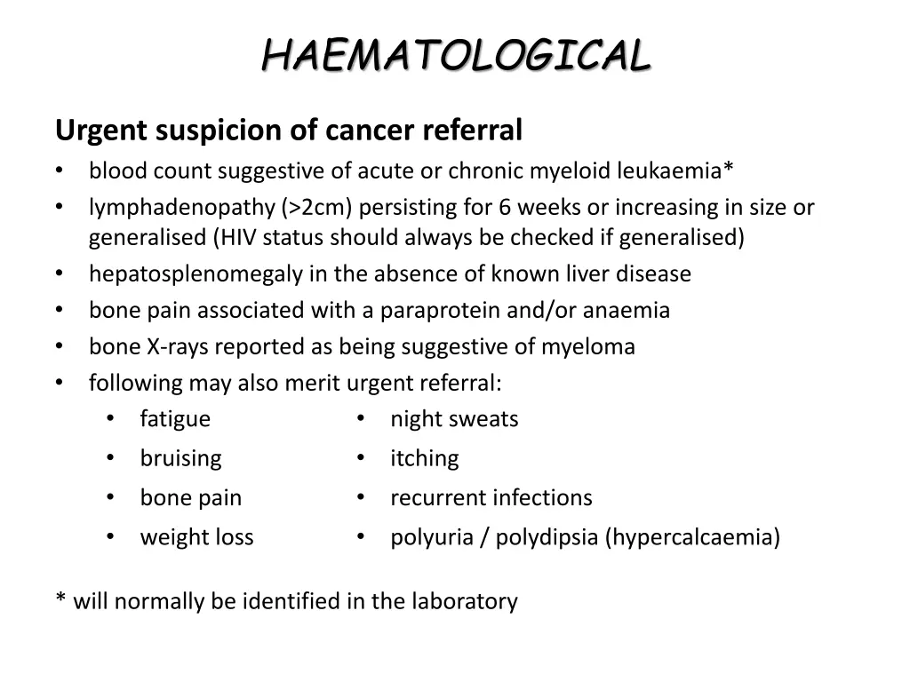 haematological