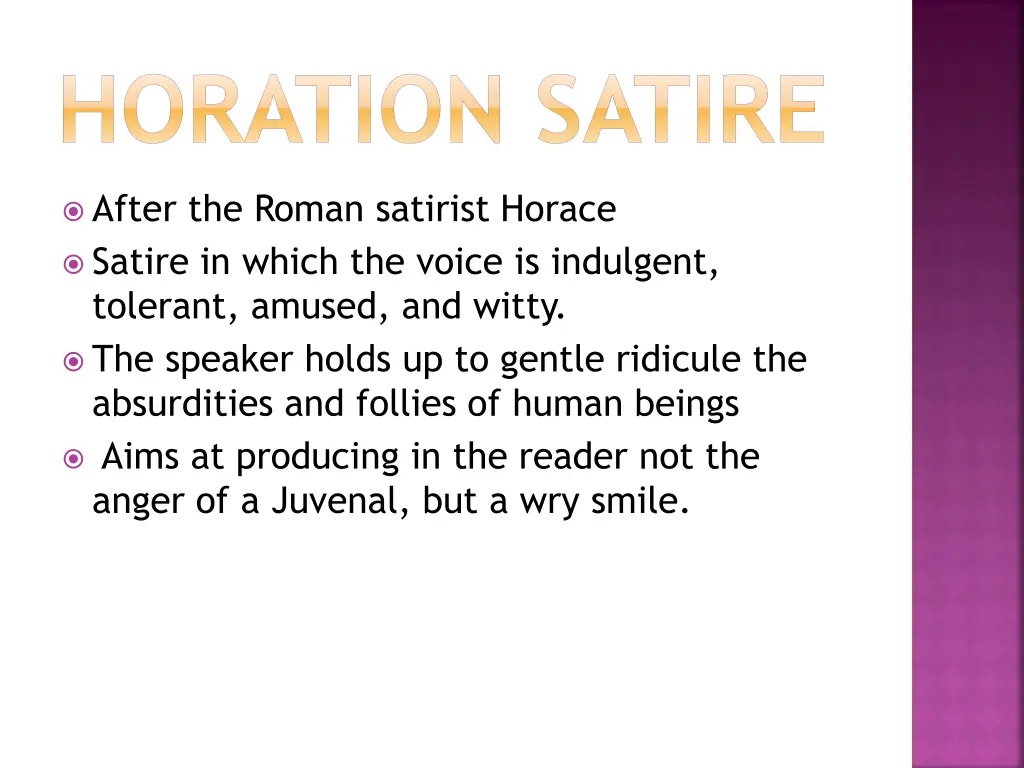 horation satire