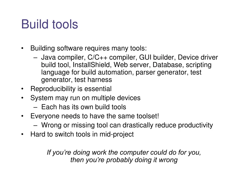 build tools