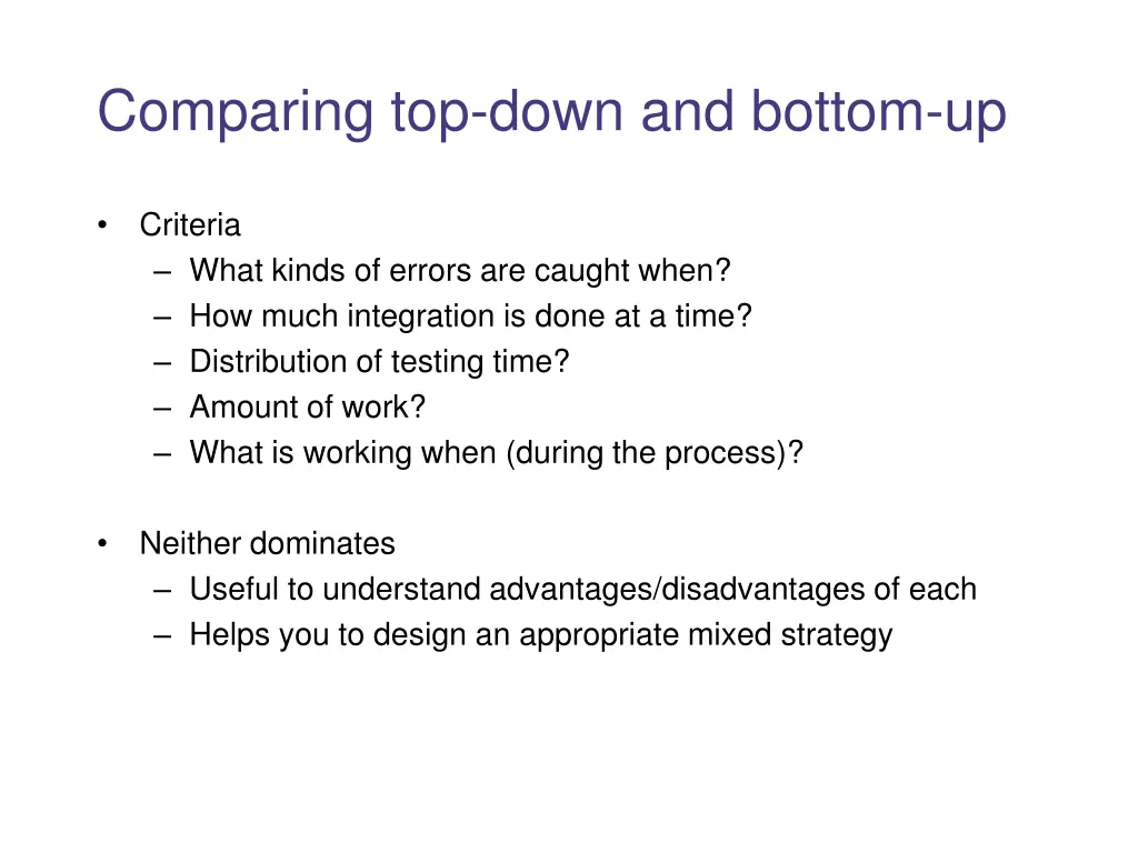 comparing top down and bottom up