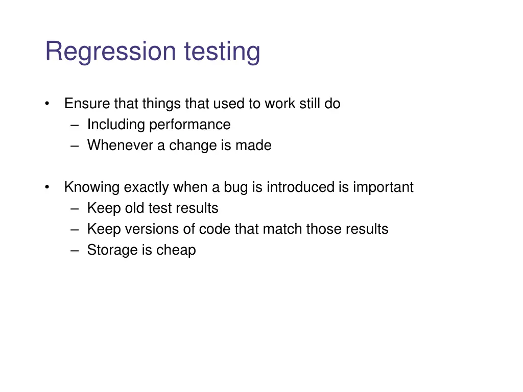 regression testing