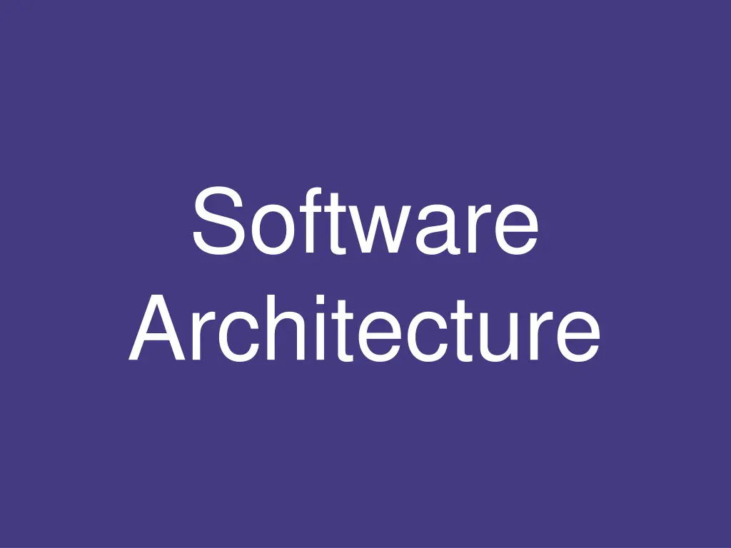 software architecture