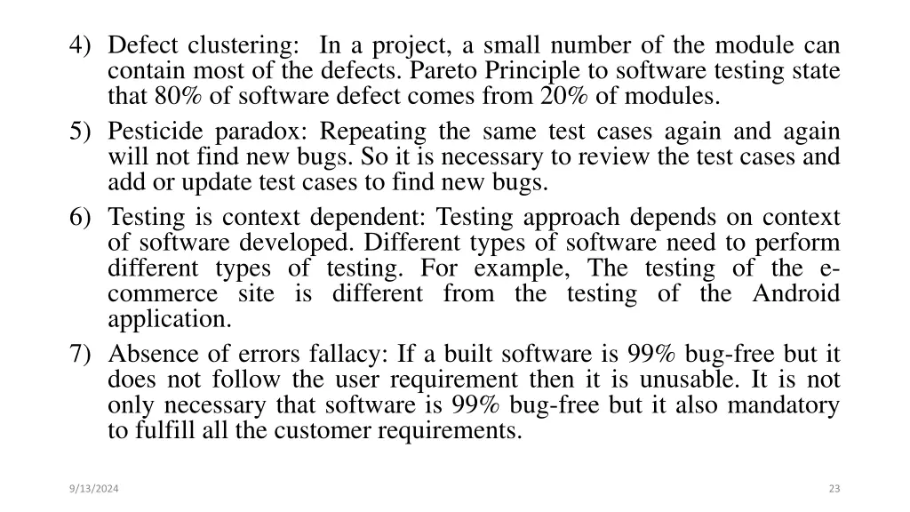 4 defect clustering in a project a small number