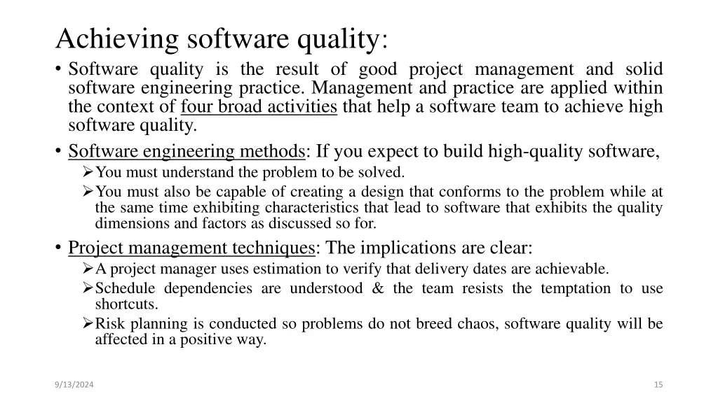 achieving software quality software quality