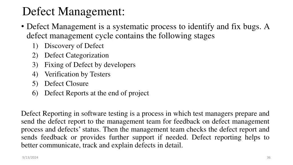 defect management defect management