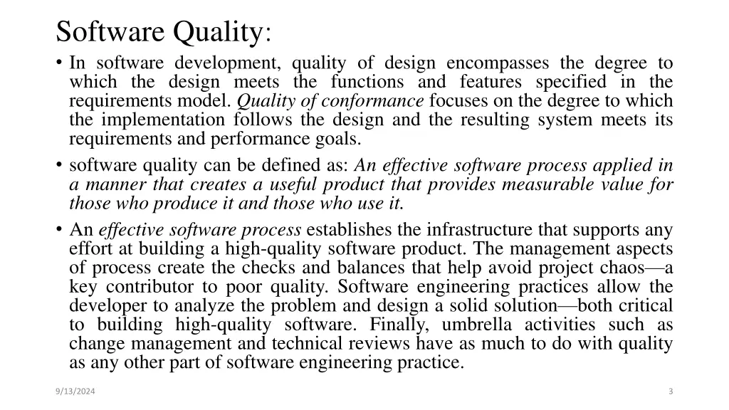 software quality in software development quality