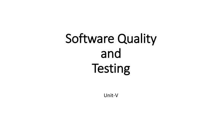 software quality software quality and and testing