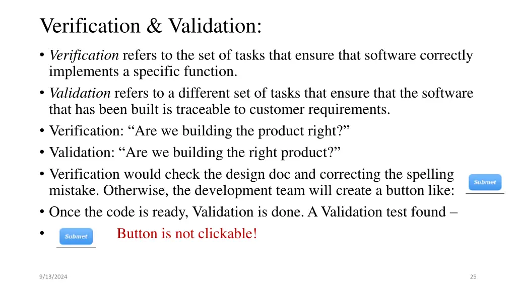 verification validation