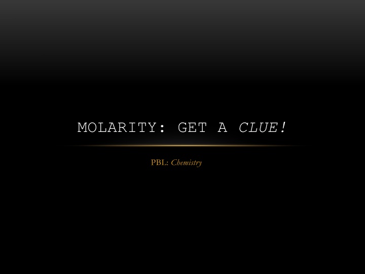 molarity get a clue