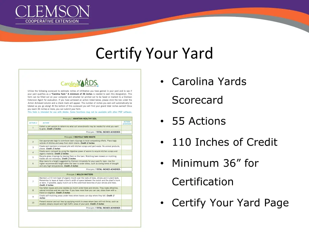 certify your yard