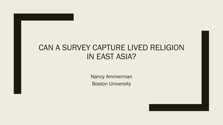 can a survey capture lived religion in east asia