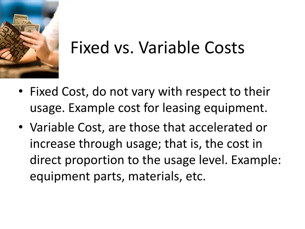 fixed vs variable costs