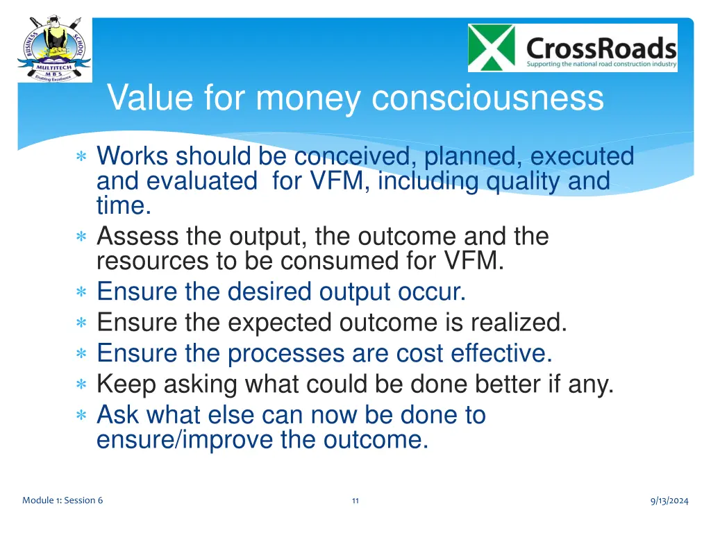 value for money consciousness