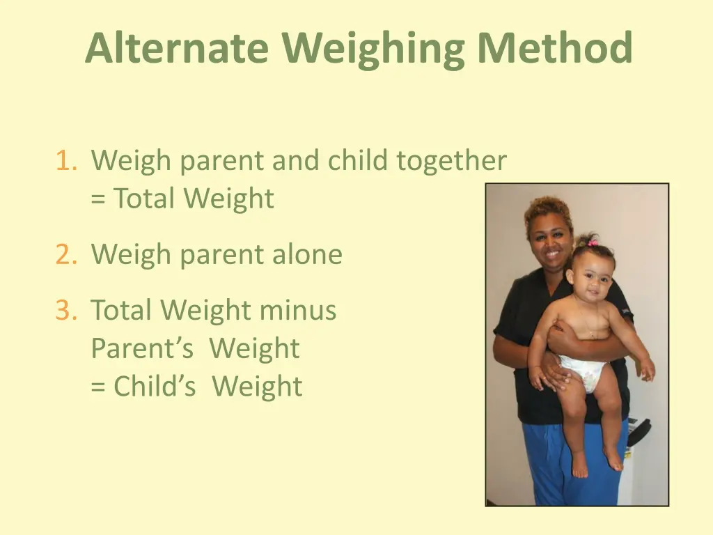 alternate weighing method