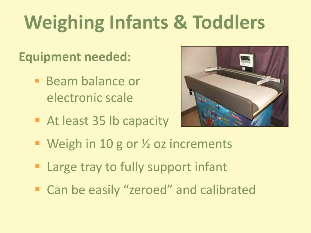 weighing infants toddlers