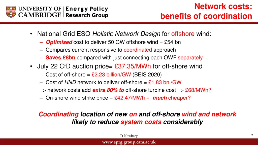 network costs