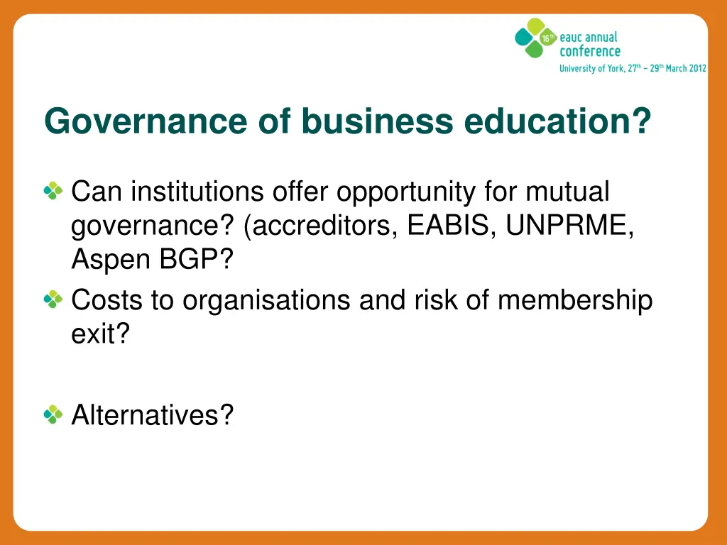 governance of business education 3