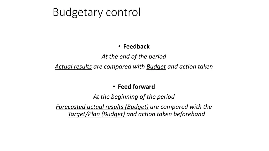 budgetary control 2