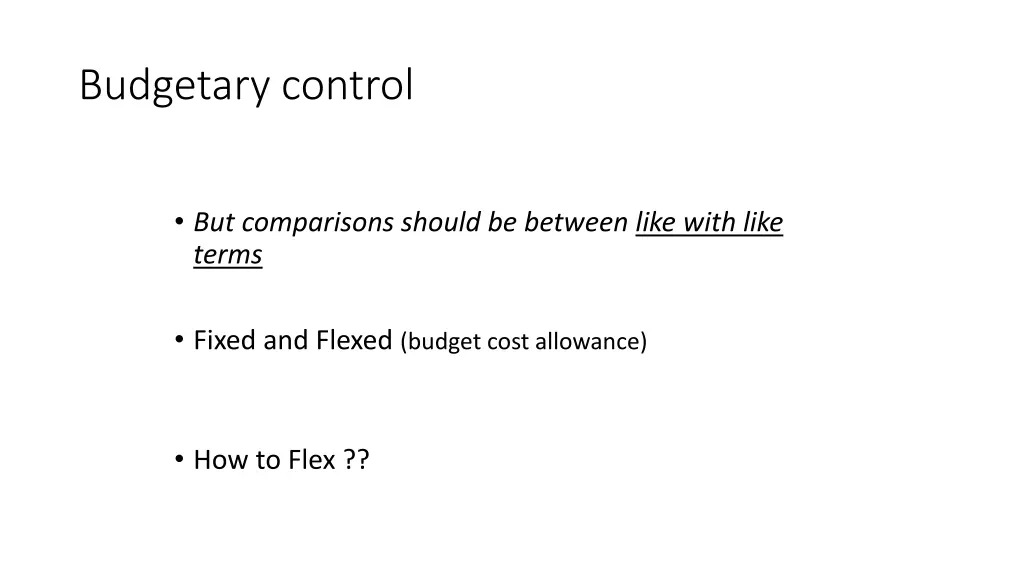 budgetary control