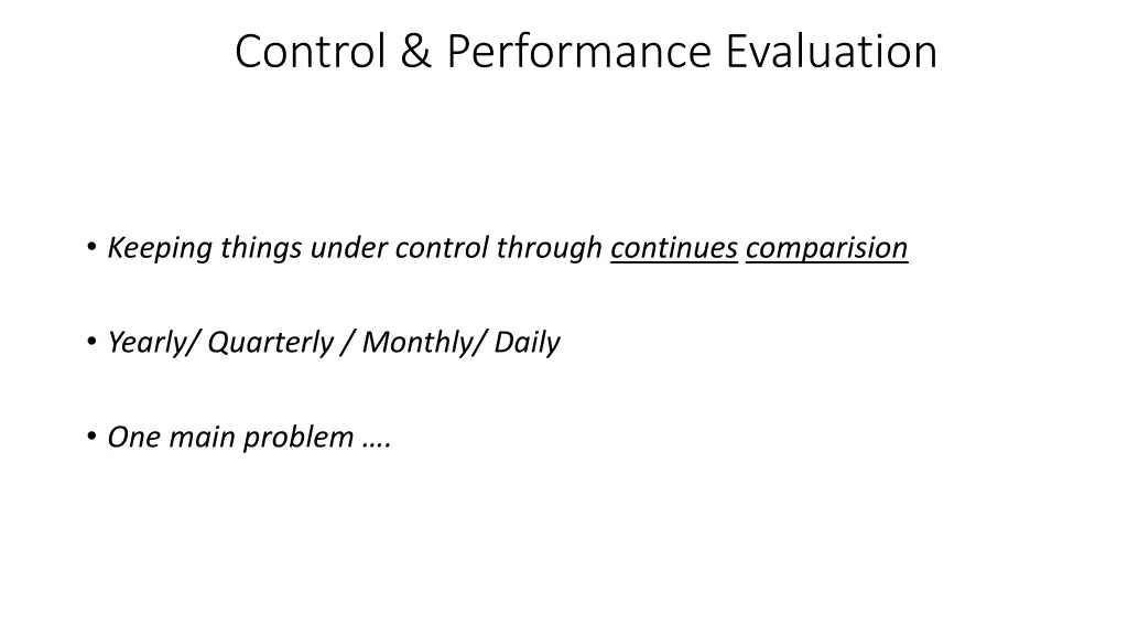 control performance evaluation