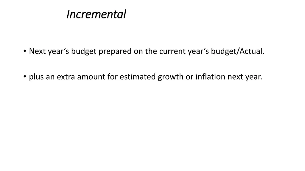 incremental incremental