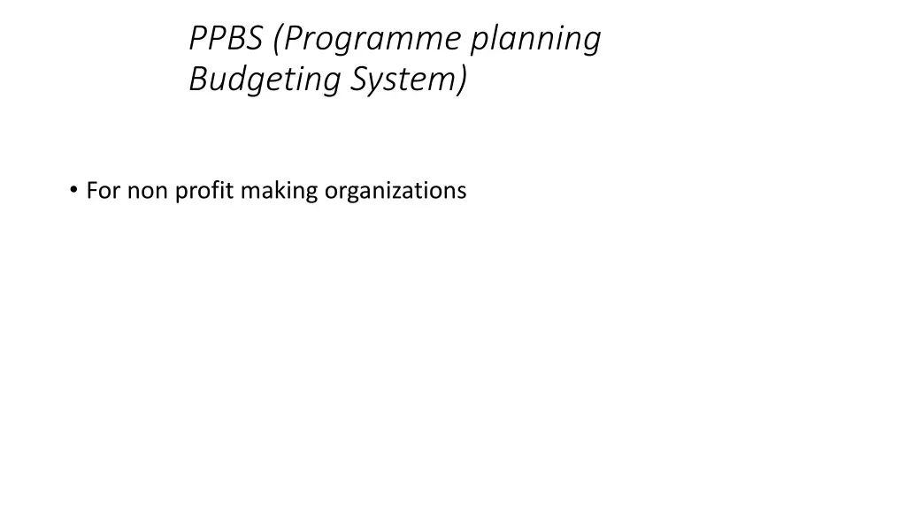 ppbs programme planning budgeting system