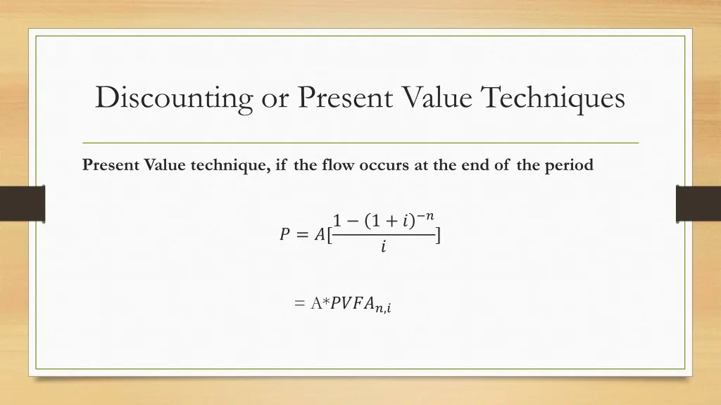 discounting or present value techniques 1