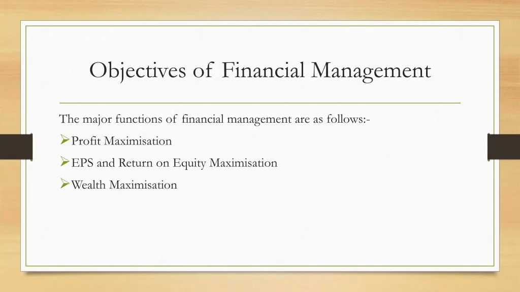 objectives of financial management